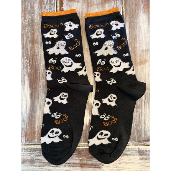 Halloween Ghost Socks with Googly Eyes - Picture 1 of 2